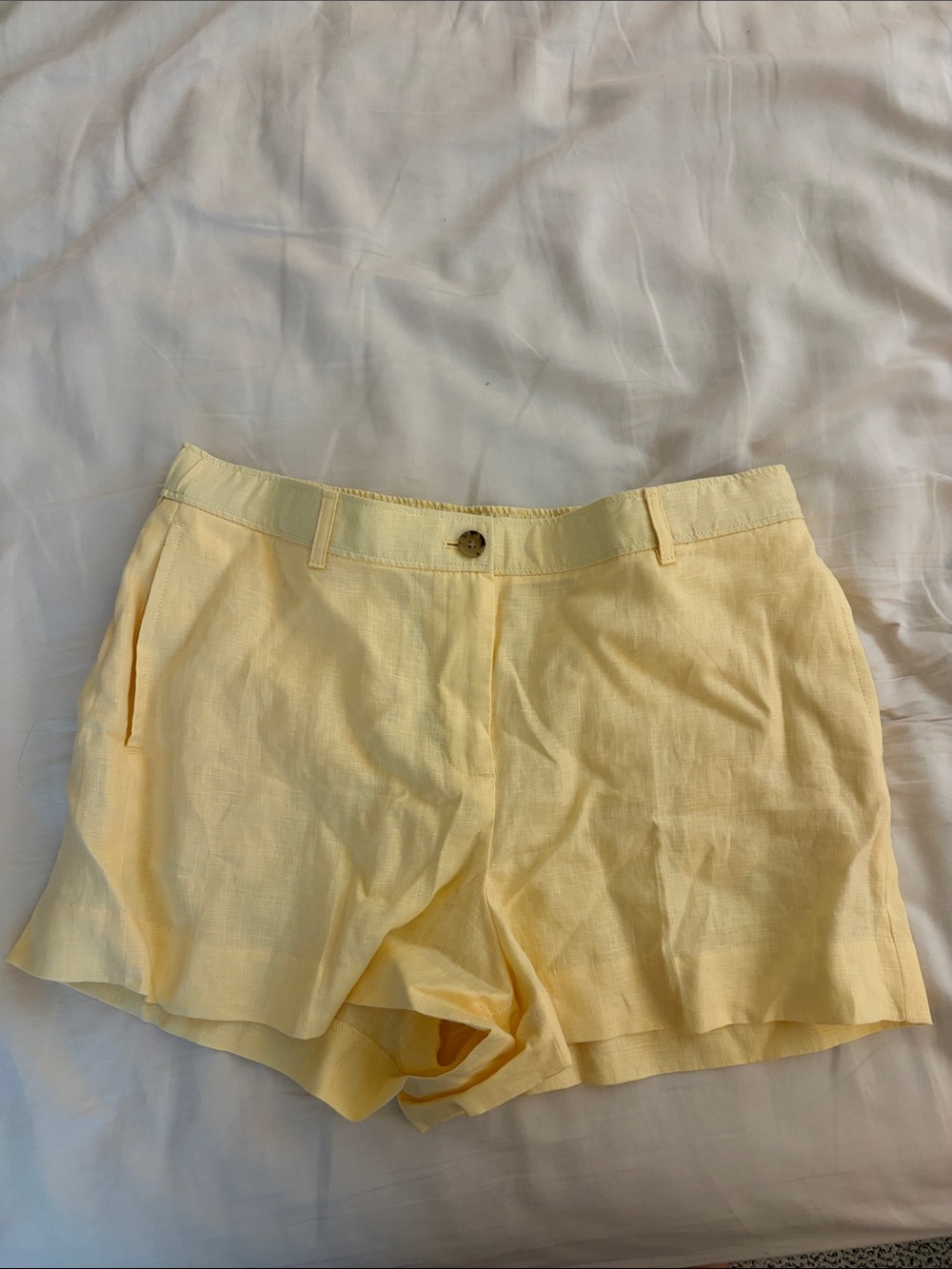 J. Crew Pale Yellow Linen Shorts
